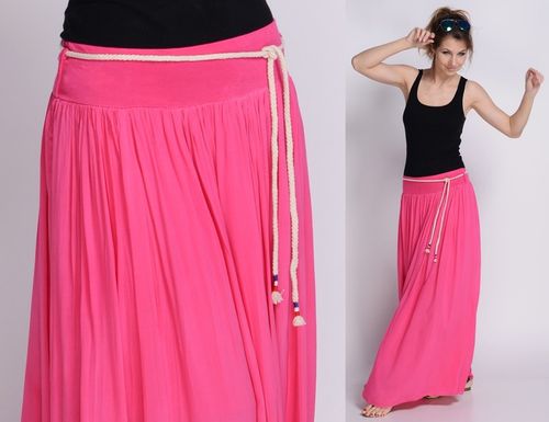 NEW LEKKA Długa zwiewna SPÓDNICA MAXI ściągacz SML na Arena.pl