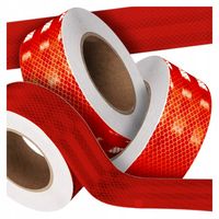 TAŚMA ODBLASKOWA CZERWONA SAMOPRZYLEPNA 25M X 5CM