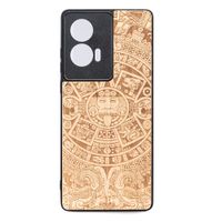 Drewniane Etui Bewood do Motorola Edge 50 Fusion KALENDARZ AZTECKI ANIEGRE