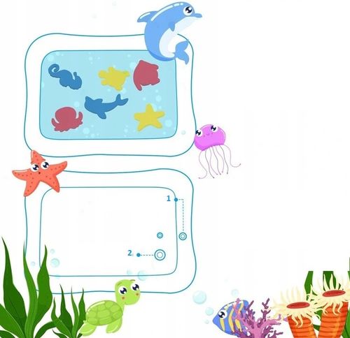 Dmuchana Mata Wodna Sensoryczna Dla Niemowląt Dzwieki Lustro Mata XXL 65cm na Arena.pl