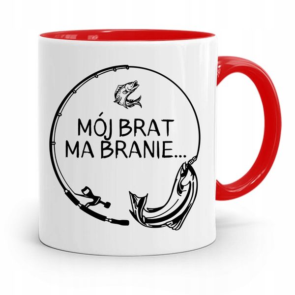 Kubek Czerwony Dla Brata Mój Brat Ma Branie... Z Nadrukiem Ze Zdjęciem zdjęcie 1