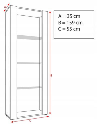 Regał do Salonu Przechowywania, Witryna Szklana Biały z LED na Arena.pl