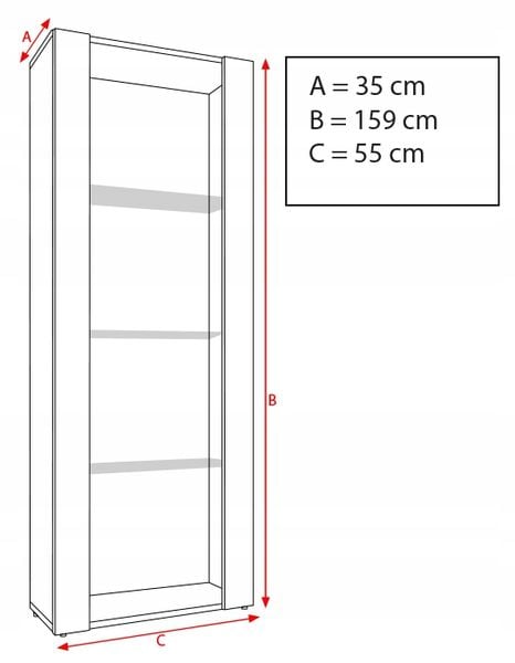 Regał do Salonu Przechowywania, Witryna Szklana Biały z LED zdjęcie 5