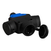 Jednofazowe gniazdo trójdrożne 3x16A 230V schuko IP44 rozgałęźnik TpE 7617