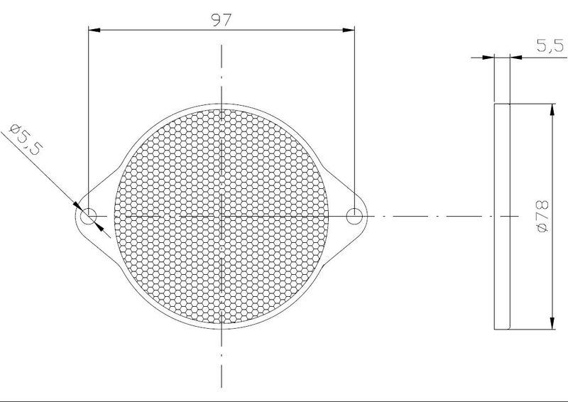 Odblask okrągły żółty 78mm przykręcany (DOB039Z) zdjęcie 2