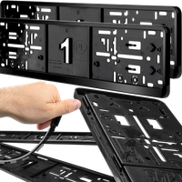 2X RAMKI TABLICY REJESTRACYJNEJ POD TABLICĘ CZARNA ELASTYCZNA PREMIUM RAMKA