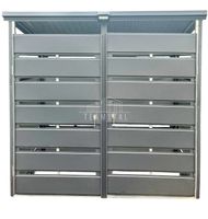 Wiata śmietnikowa 2x1m 2x drzwi zabudowana panelami Antracyt dach TS892