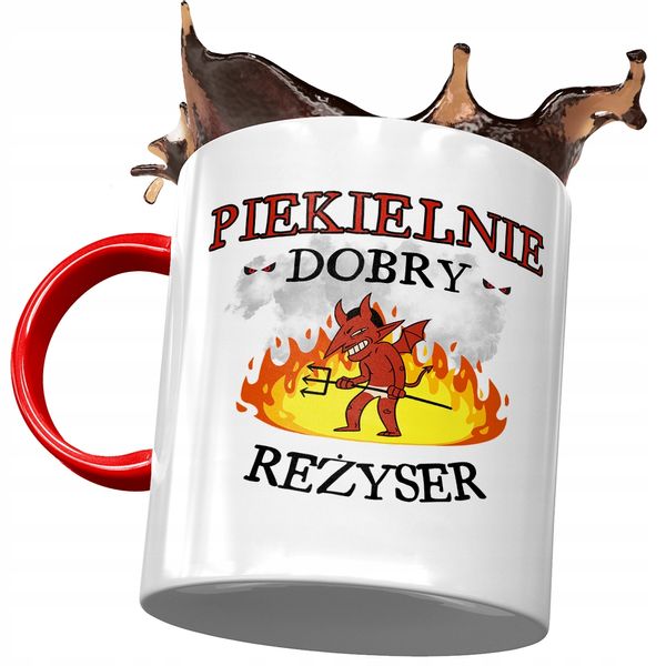 Kubek Czerwony Dla Reżysera Piekielnie Dobry Kubek Z Nadrukiem Ze Zdjęciem zdjęcie 1