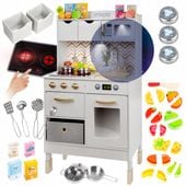 DREWNIANA KUCHNIA DLA DZIECI KINDERPLAY ŚWIATŁO LED DŹWIĘK PREMIUM 107cm