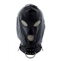 Maska-Bondage Hook Mask+Collar Black
