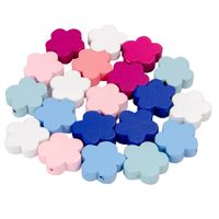 Drewniane koraliki KWIAT kwiatek 20mm mix 20szt.