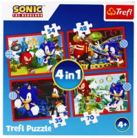 Puzzle 4W1 Przygody Sonica Pudełko Trefl 34625 Tr