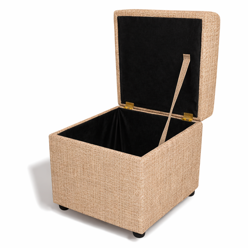 Pufa kwadratowa z pojemnikiem salon sypialnia 38x38x42 miodowa OTTO na Arena.pl