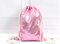 PL2JR PLECAK WOREK BŁYSZCZĄCY MIEJSKI SZKOLNY JASNY RÓŻ