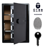 Pancerny Domowy Sejf Biometryczny Na Odcisk Palca Z Szufladą 58x40x33 cm