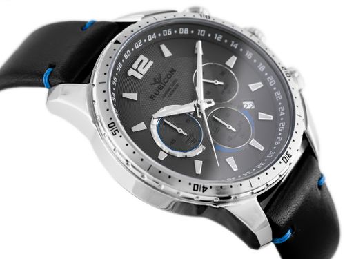 RUBICON RNCD98 - CHRONOGRAF (zr095c) black/silver na Arena.pl