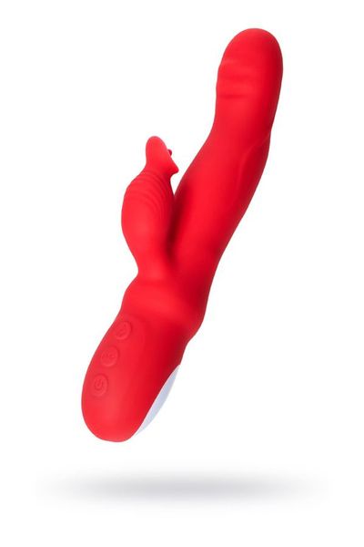 JOS Redli vibrator with moving head, silicone, red, 21 cm zdjęcie 1