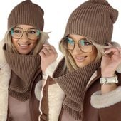 zimowy KOMPLET damski CZAPKA + KOMIN szal CIEPŁY produkt polski NOWE