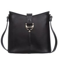 VERA PELLE torebka damska skórzana listonoszka z paskiem V372 czarna