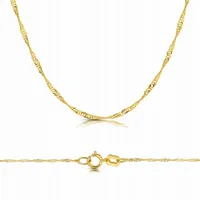 PIĘKNY ZŁOTY SKRĘCANY ŁAŃCUSZEK SINGAPUR 42 CM 333