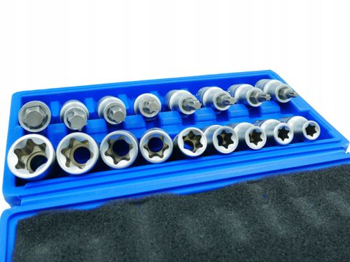 ZESTAW KLUCZY E TORX Z NASADKĄ 1/2" 19el. na Arena.pl