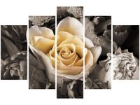 100CM 150CM OBRAZ 5 ELEM DELIKATNA RÓŻA ŚCIENNY