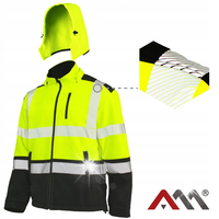 WODOODPORNA KURTKA ROBOCZA SOFTSHELL ROBOCZY Ciepła POLAR OSTRZEGAWCZA XXL