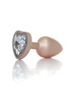 plug jewellery pearl gold heart plug  clear s