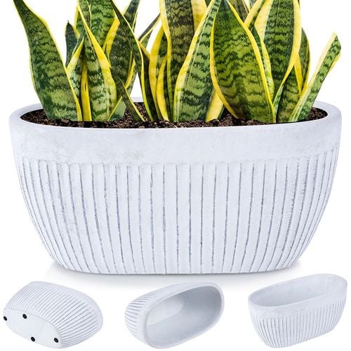 Doniczka ceramiczna biała 26x13 cm na Arena.pl