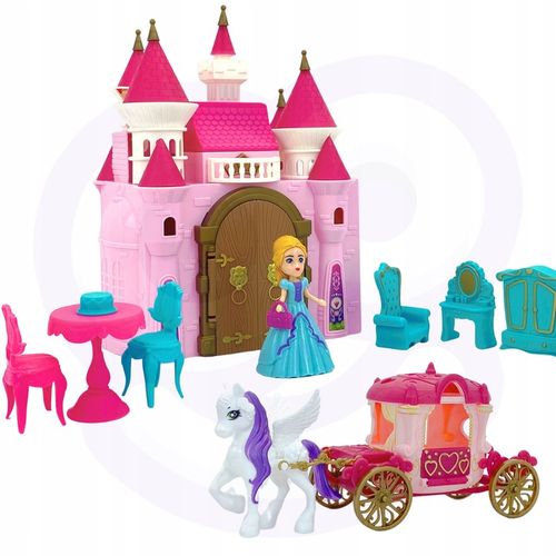 PRZENOŚNY DOMEK DLA LALEK PAŁAC ZAMEK DUŻY AKCESORIA KSIĘŻNICZKA WOOPIE na Arena.pl