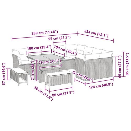 Zestaw Sof na Ogród 12 pcs Beżowy polirattan na Arena.pl