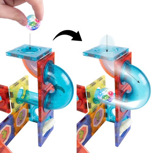 Klocki Magnetyczne 3D Świecące Konstrukcyjne Edukacyjne 83 elementy na Arena.pl