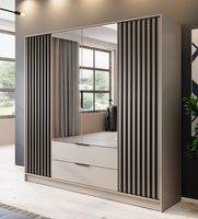 Szafa Garderoba Nelly 4D z lustrem 205cm 4 Kolory Półki Drążek Szuflady