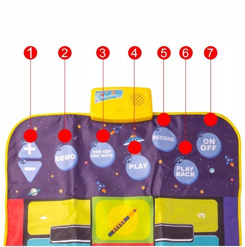 OGROMNA MATA MUZYCZNA DO TAŃCZENIA EDUKACYJNA INTERAKTYWNA GRA 140 X 70 CM na Arena.pl