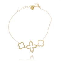 Bransoletka na rękę stal chirurgiczna pozłacana 14k złotem BST1392