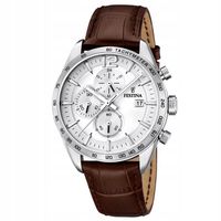 Festina skórzany męski zegarek kwarcowy brązowy sportowy UF16760/1