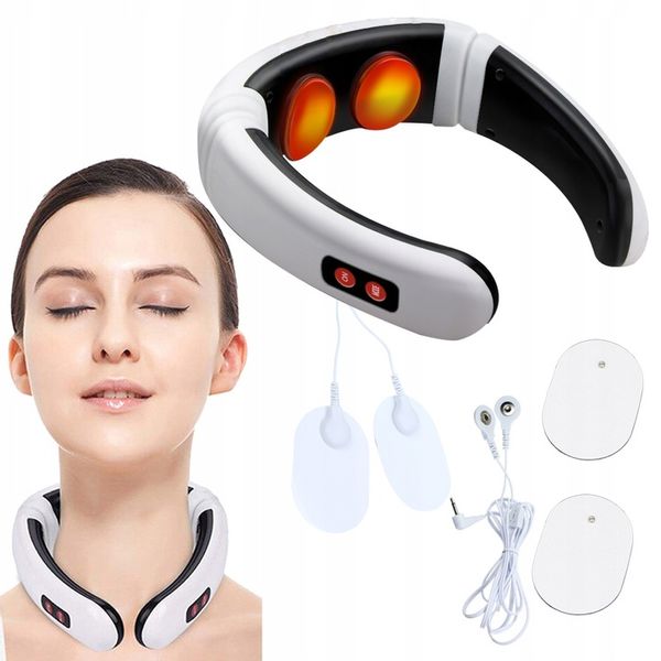 MASAŻER ELEKTROSTYMULATOR SZYI KARKU TENS EMS 2W1 ELEKTRODY TERAPIA PRĄDEM zdjęcie 1