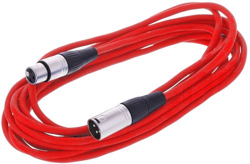 Kabel przewód mikrofonowy XLR XLR 6 m 0,22 mm AWG 24 czerwony na Arena.pl