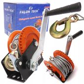 Wyciągarka linowa ręczna na korbę 545 kg 1200 LBS stalowa Falon-Tech