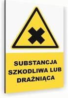 Tabliczka znak informacyjny 30x20 Biała SUBSTANCJA SZKODLIWA Aluminiowa