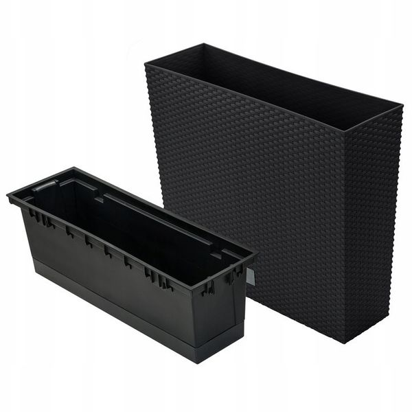 Doniczka podłużna, wysoka RATO Case DRC600T | Antracyt, Kształt Prostokątny, Wymiary 18x58x49.8 cm, Kolor Antracyt, Prosperplast zdjęcie 1