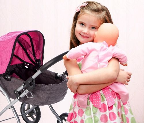 WÓZEK GŁĘBOKI DLA LALEK GONDOLA SKŁADANY I LEKKI PREZENT DLA DZIEWCZYNKI na Arena.pl