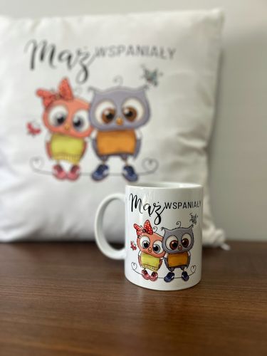 Zestaw PODUSZKA i KUBEK personalizowany PREZENT DLA dziadka TWÓJ TEKST na Arena.pl