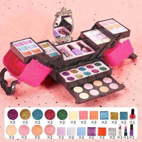ZESTAW KOSMETYKÓW DO MAKIJAŻU I PAZNOKCI KUFEREK MAKE UP PREZENT DLA DZIECI na Arena.pl