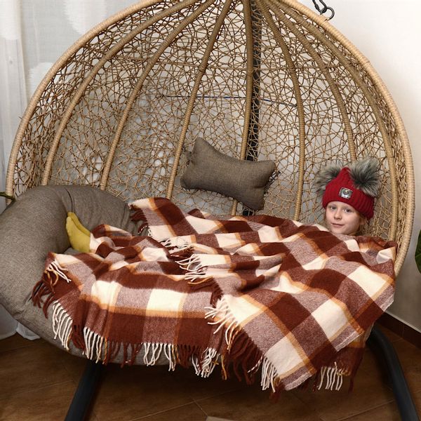 Koc Wełniany 150X200 Krata 18738 zdjęcie 1