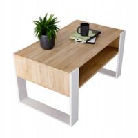 Stolik kawowy ława KARO 92 cm z półką Dąb Sonoma/Biały loft 92x53,6x45