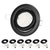 Zestaw 6x oprawa halogenowa LUMO1 mat czarny + LED GU10 5W ciepłobiała