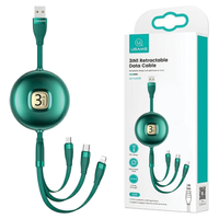usams kabel u69 3w1 1m zielony/green(lightning/microusb/usb-c)