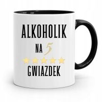 Dla Alkoholika Pijaka Kubek Czarny Na Prezent Z Nadrukiem Ze Zdjęciem