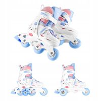 Solidne rolki wrotki dziecięce 3w1 regulowane kauczukowe Nils r. XS (26-29)